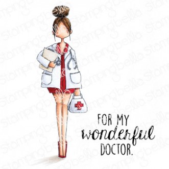 CURVY GIRL DOCTOR RUBBER STAMP